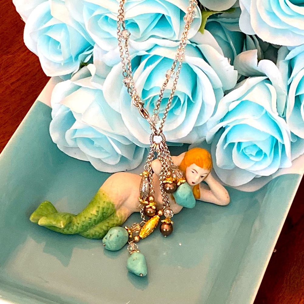 Brighton PERSIANA Turquoise Gold Silver Crystals Necklace Bracelet Earrings - Picture 4 of 17